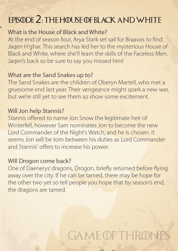 Game of Thrones Blagger Cards - Episode 2(1)