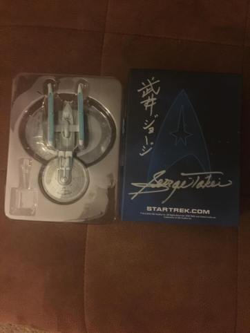 USS Excelsior model signed by George Takei