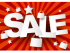 Red "Sale" banner with small shopping bags
