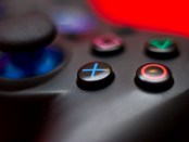 Close-up of a Playstation controller