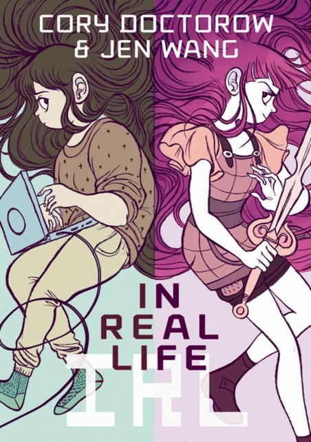 "In Real Life" cover featuring Anda on the left and her avatar Kali on the right