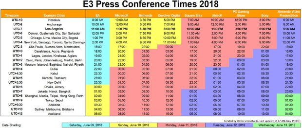E3 Time Table